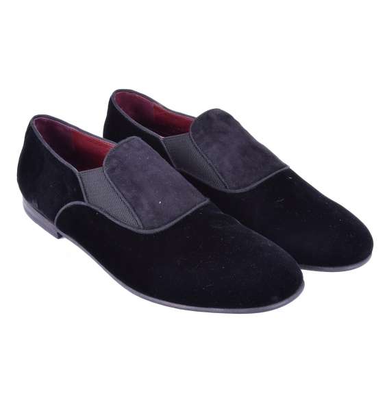 Elegant velour slip-on shoes AMALFI  by DOLCE & GABBANA Black Label