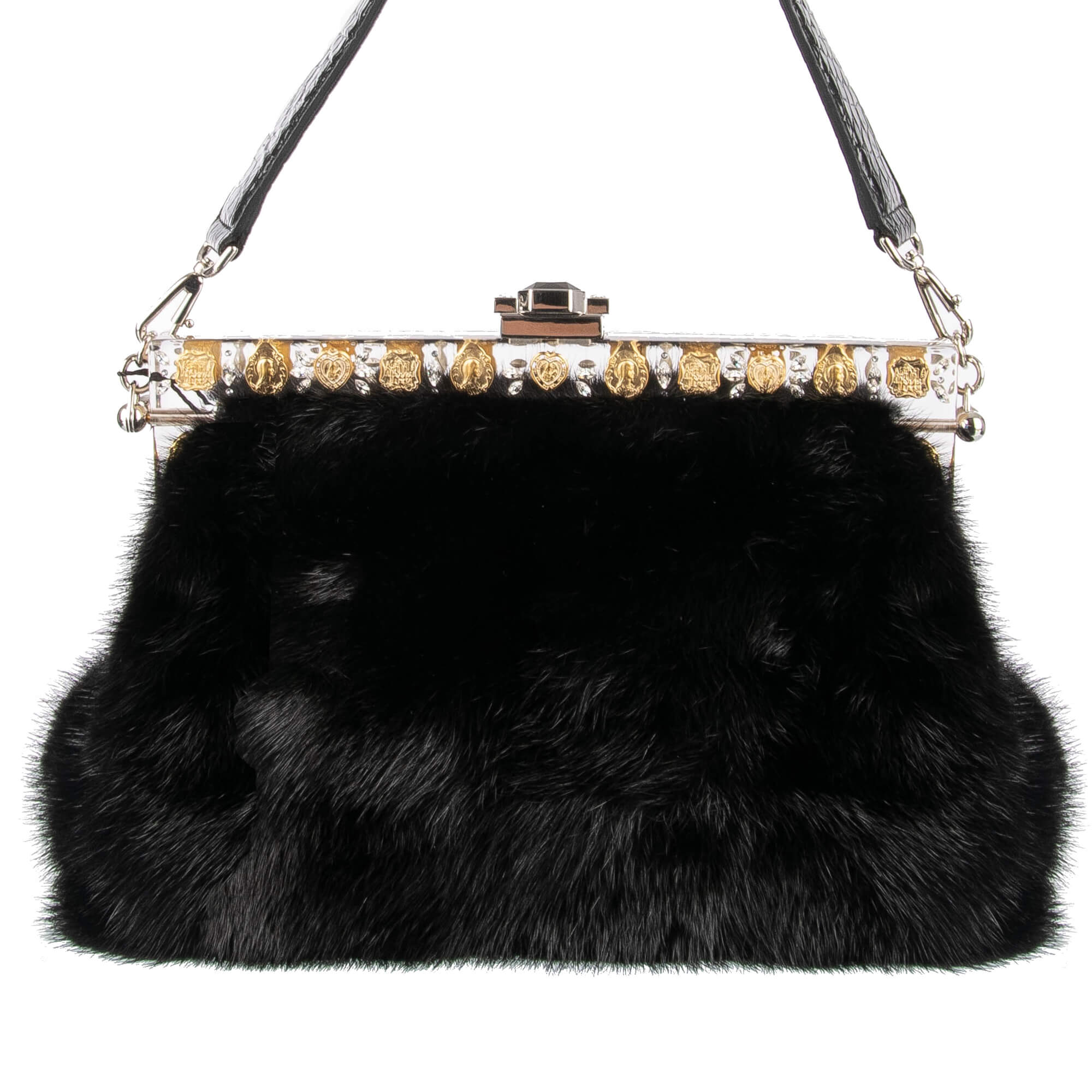 black fur clutch