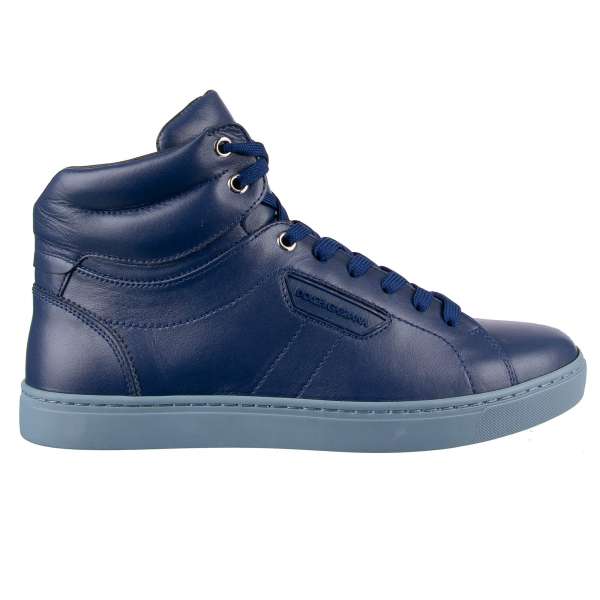 Klassische High-Top Sneaker LONDON aus Kalbsleder mit Logo Schild von DOLCE & GABBANA