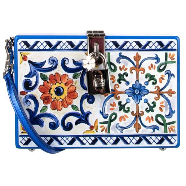 Shoulder bag / Evening bag / Clutch DOLCE BOX with majolica paintings and decorative locker by DOLCE & GABBANA