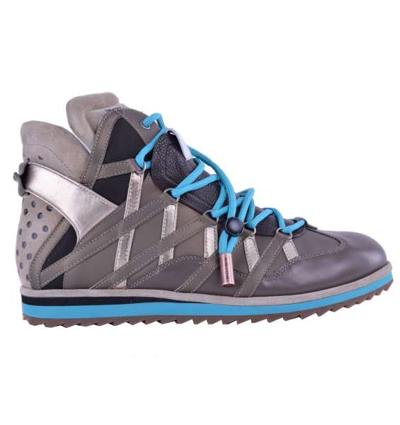 High-Top Patchwork Leather Sneaker Shoes Mix&Match by DOLCE & GABBANA