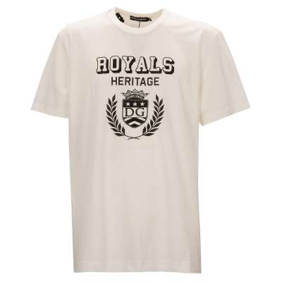 Royals Heritage DG Logo Krone Baumwolle T-Shirt Weiß 54 XL