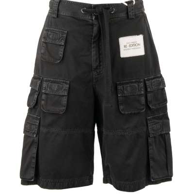 Re Edition DG Logo Patch Cargo Shorts Dark Gray