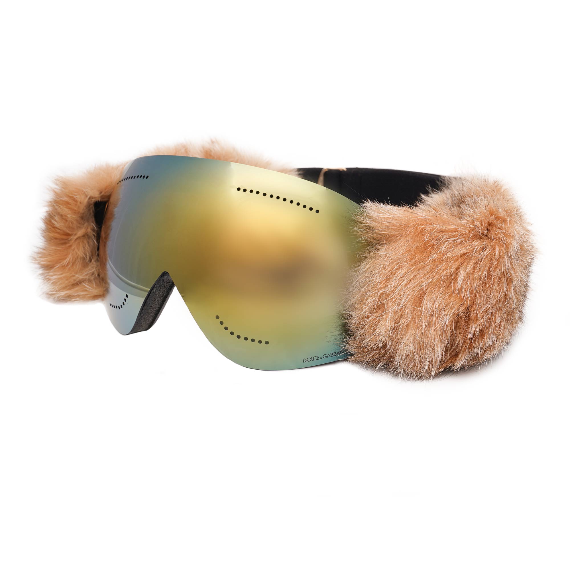 Dolce & Gabbana Mirrored Fur Ski Goggles Mask Sunglasses BI0759 Green