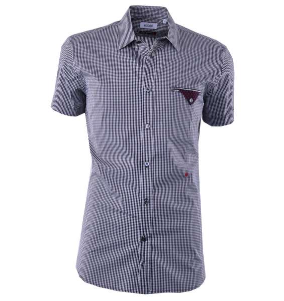 Checked Short Sleeves Cotton Shirt by MOSCHINO