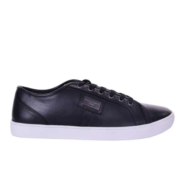 Klassische Sport Sneaker NEW RU aus Glattleder mit Logo-Schild von DOLCE & GABBANA Black Label