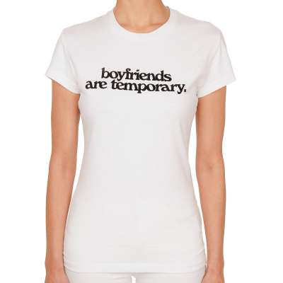 Virgil Abloh Boyfriends are Temporary Cotton T-Shirt Top White S
