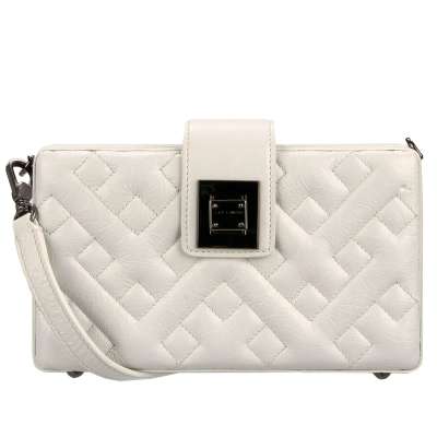 Unisex Quilted Nappa Leather Clutch Bag DOLCE BOX White