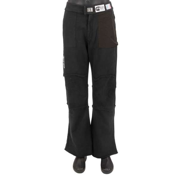 Parachute patchwork Sweatpants / Jogger Pants with logo plate and pockets by OFF-WHITE c/o Virgil Abloh