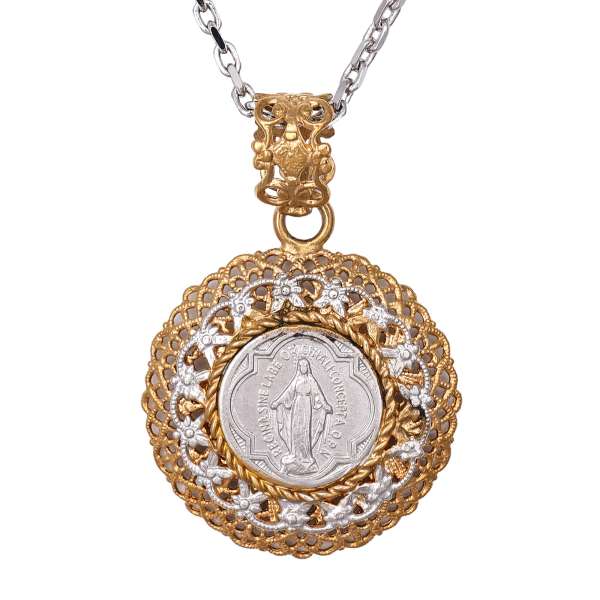 UNISEX filigree Chain with Regina Maria in gold and silver by DOLCE & GABBANA