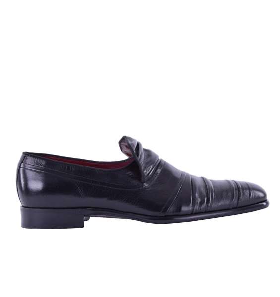 Slip-On shoes SIENA CAPRILUX made of pleated leather by DOLCE & GABBANA Black Label