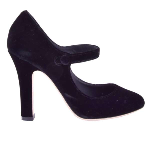 Velvet Mary Jane Pumps VALLY in black by DOLCE & GABBANA Black Label