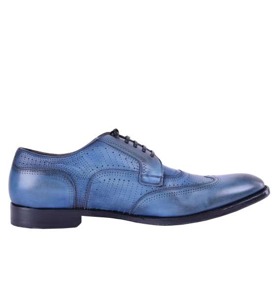 Perforated Calfskin derby shoes "Naples" by DOLCE & GABBANA Black Label