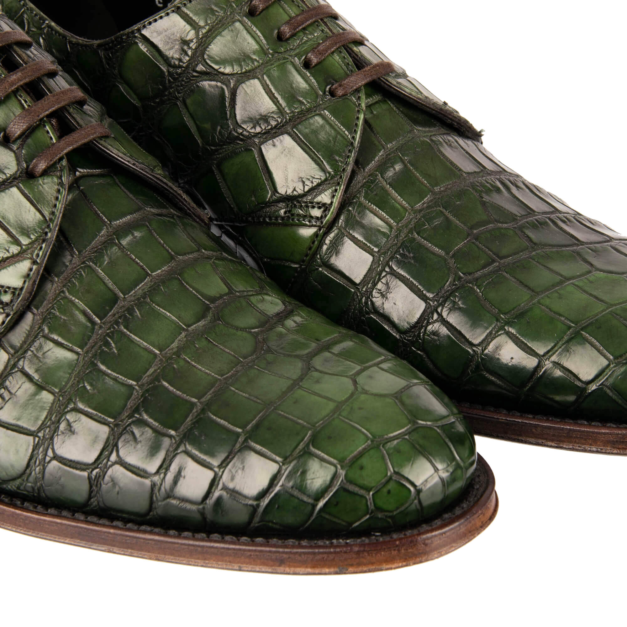 Dolce & Gabbana Formal Crocodile Leather Shoes NAPOLI Good Year Green
