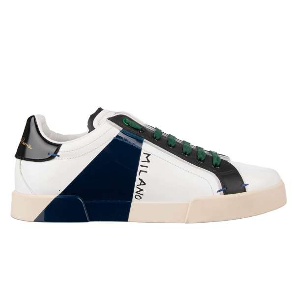Low-Top Sneaker PORTOFINO Light with Milano lettering and logo by DOLCE & GABBANA