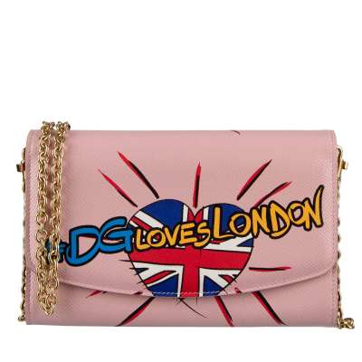 Dauphine Leder Clutch Tasche DG Loves London Pink