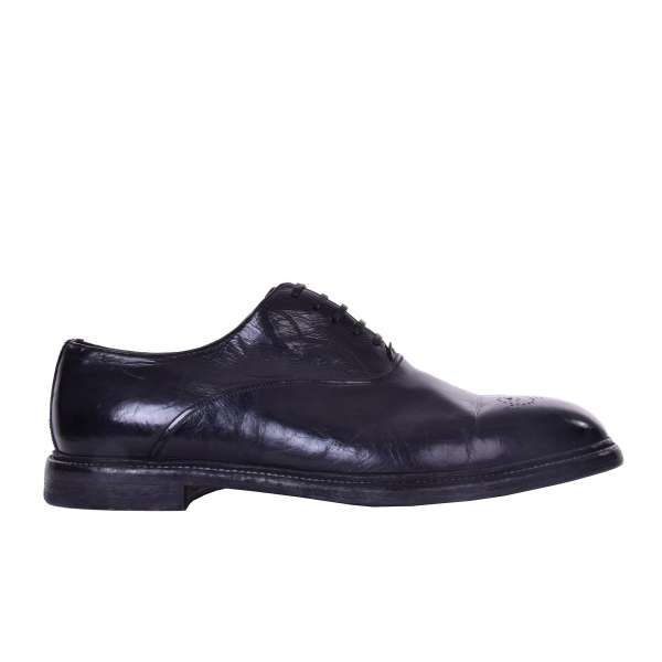 Calfskin Brogue Shoes MARSALA by DOLCE & GABBANA Black Label 