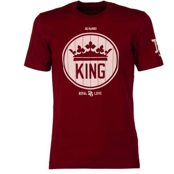 Baumwolle T-Shirt mit DG Royal King Amore und Logo Print von DOLCE & GABBANA