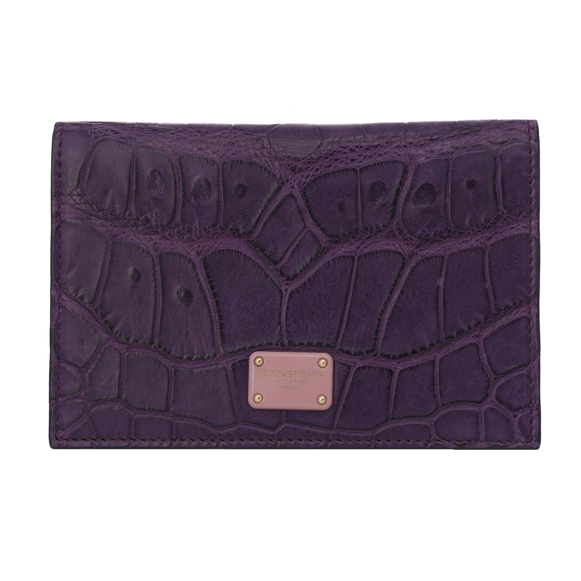 Dolce & Gabbana DG Logo Crocodile Leather Cards Wallet