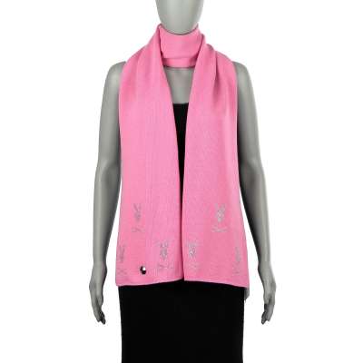 Knitted Scarf Crystals Logo Pink