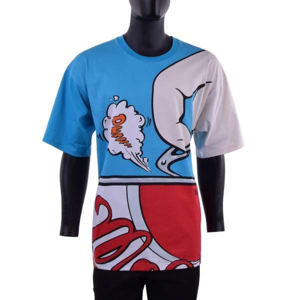 Printed cotton t-shirt for men "Drink Moschino" by MOSCHINO COUTURE 