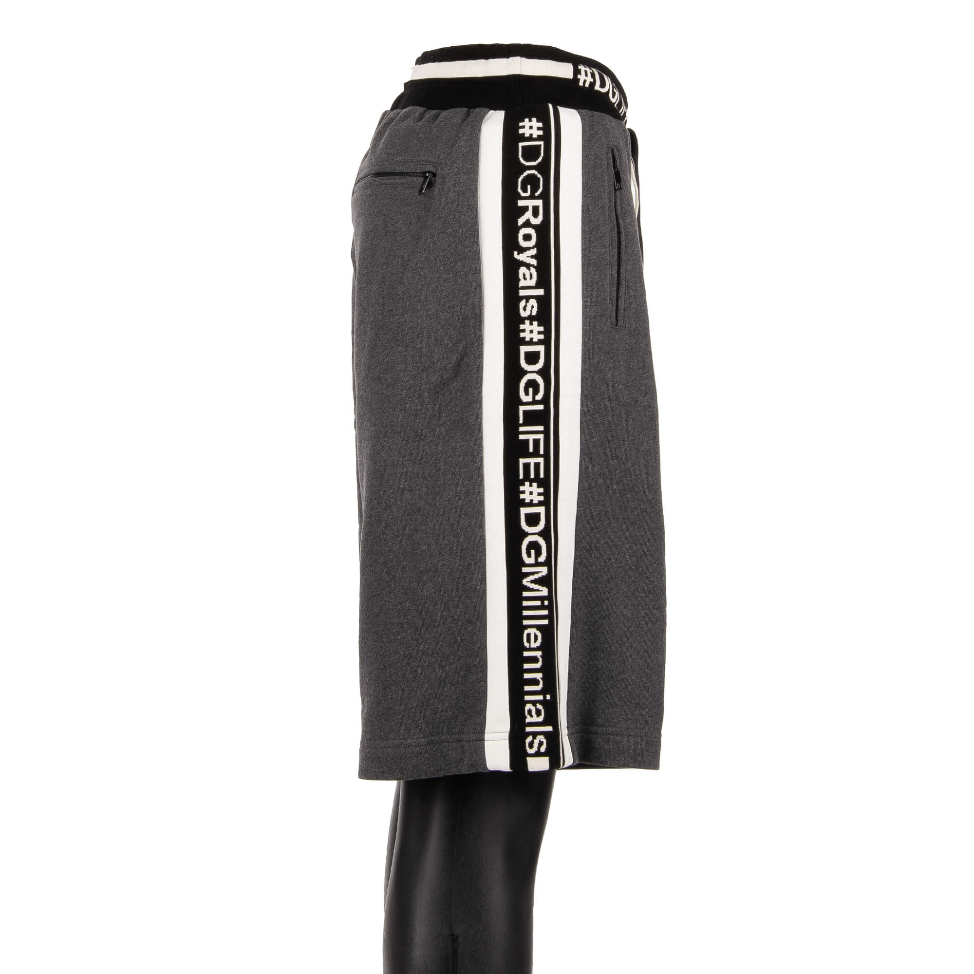Dolce & Gabbana Men's Gray Stripe Sweatshorts Shorts