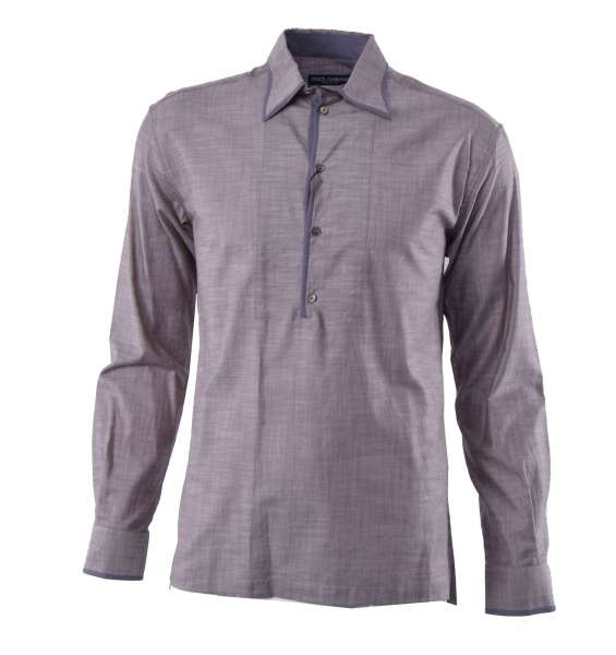 Over-fit shirt with edged point collar by DOLCE & GABBANA Black Label