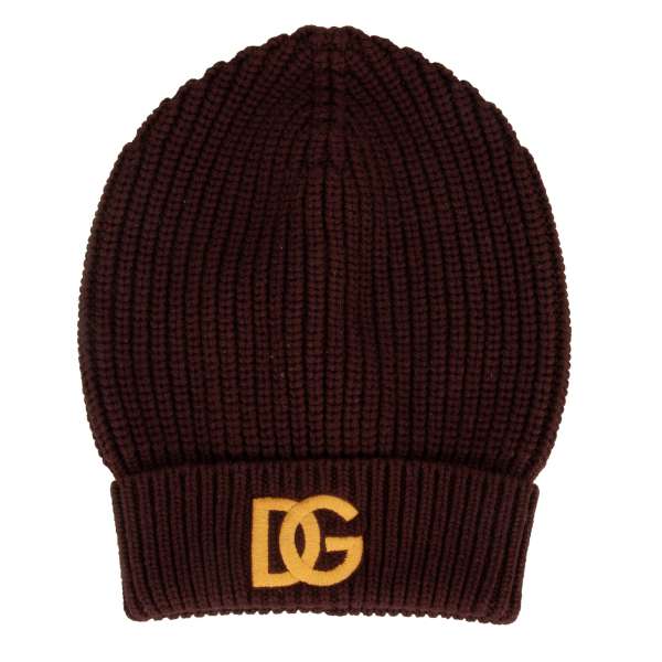 Cashmere Hat / Beanie with DG embroidered logo by DOLCE & GABBANA 