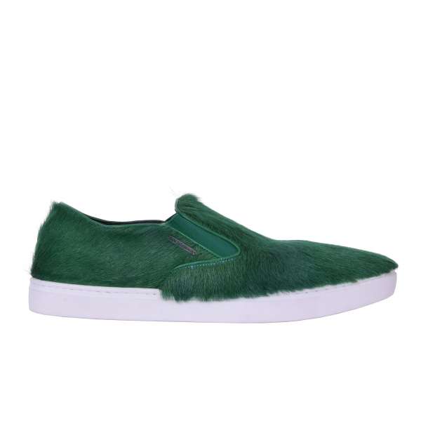 Slip-On Sneaker LONDON made of goat fur with logo plaque by DOLCE & GABBANA Black Label