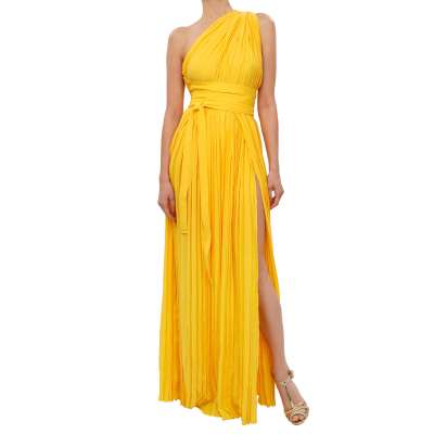 RUNWAY Maxi Silk Cut Out Dress Yellow IT 36 US 0 XS XXS