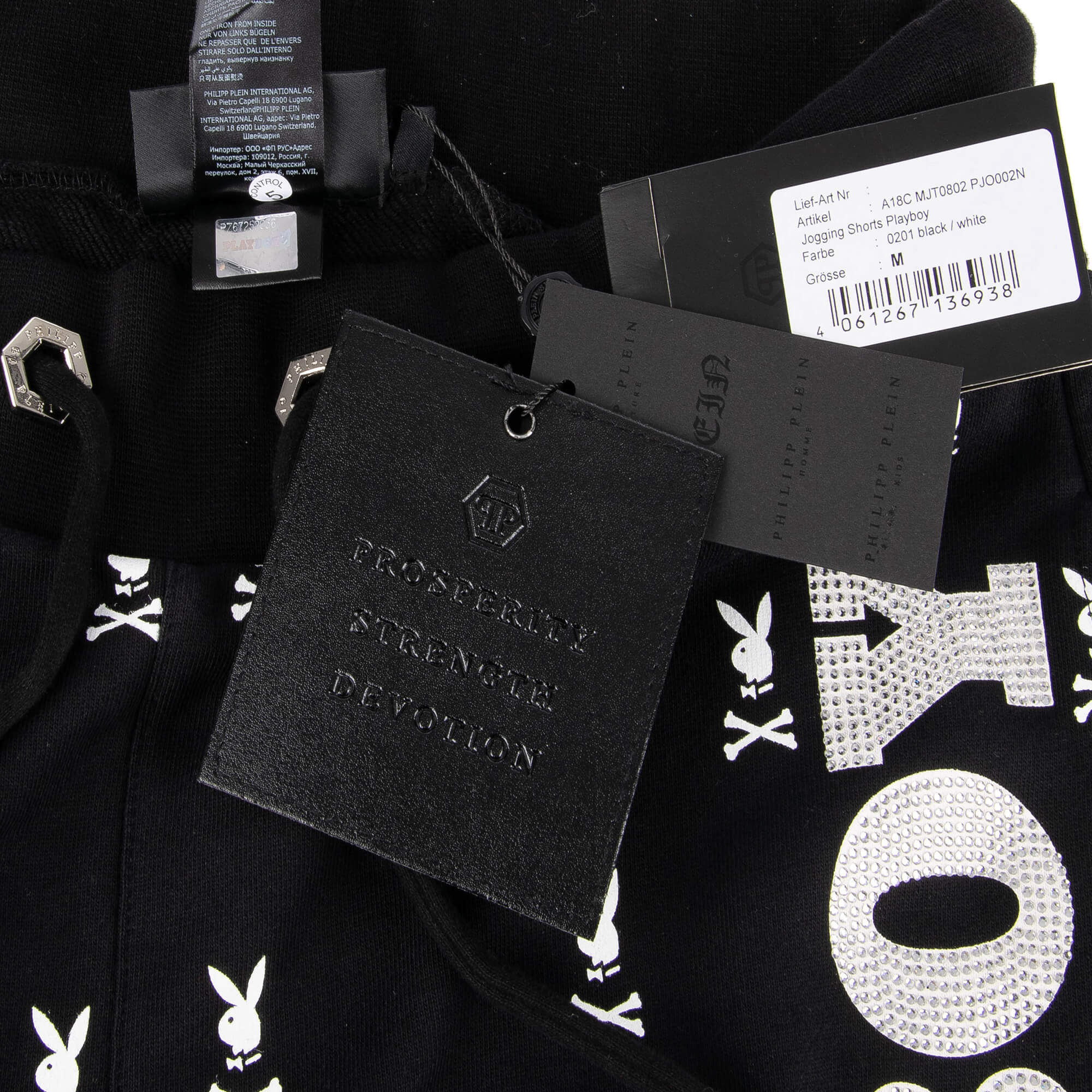 Philipp Plein Crystals Jogging Shorts Black FASHION ROOMS