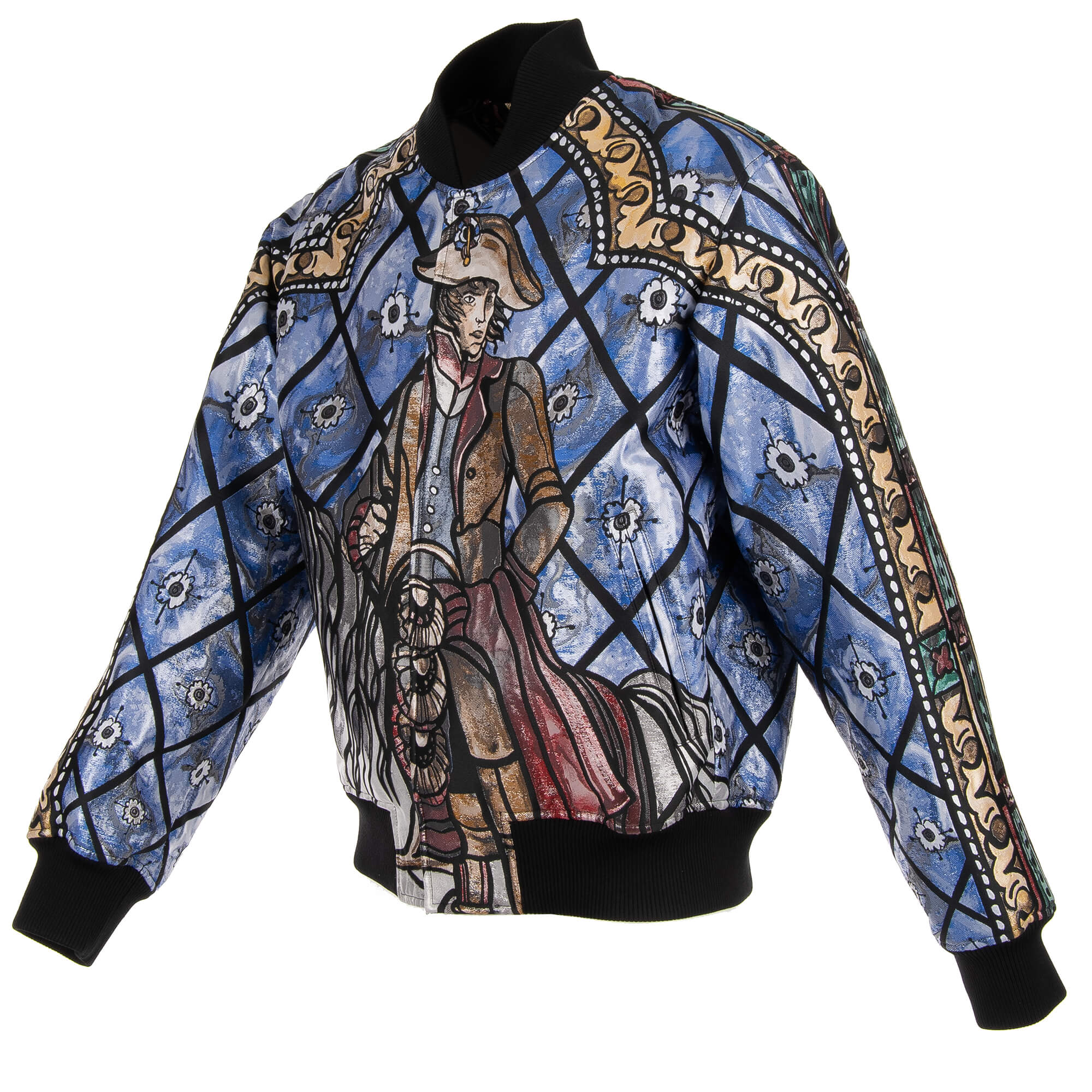 Versace Men's Baroque Lurex Jacquard Bomber Jacket