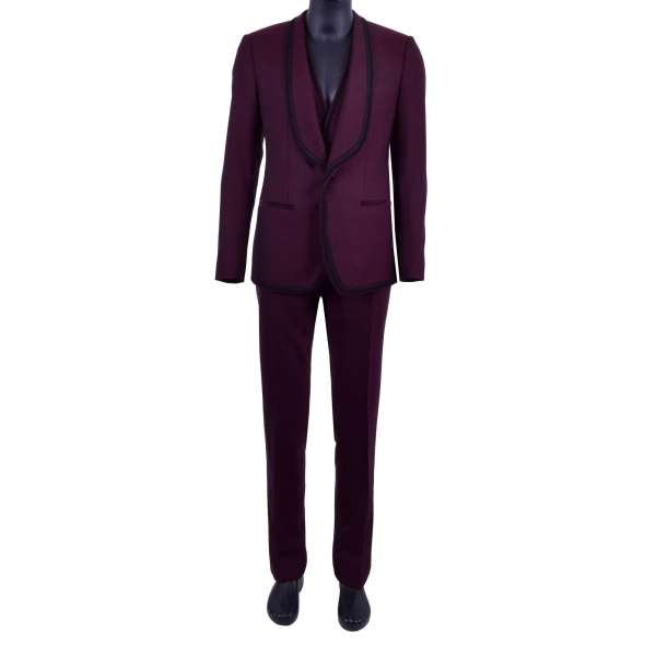 Spanisch style virgin wool 3-pieces suit with passementerie / trimmings embroidery by DOLCE & GABBANA Black Line