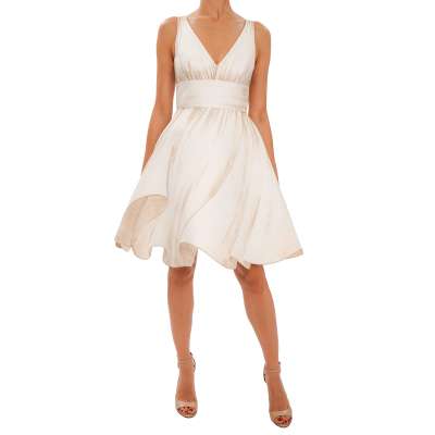 COUTURE Runway Paper Doll Dress Beige White