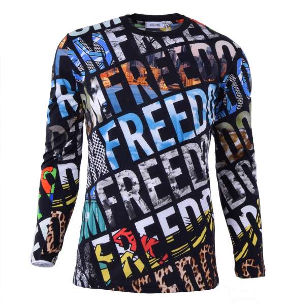 Longsleeve with colored "Freedom" motive print by MOSCHINO First Line