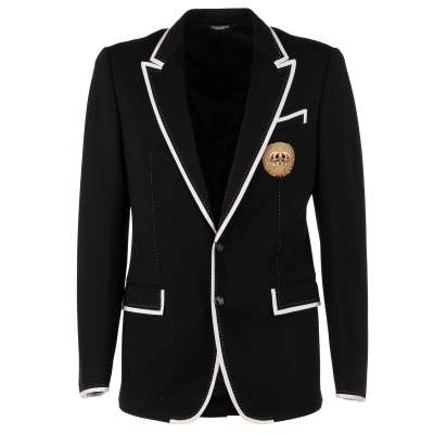 DG Crown Embroidery Jersey Blazer Jacket Black