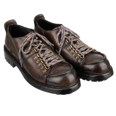 Horse Leather Trekking Derby Shoes BERNINI Brown 44 UK 10 US 11
