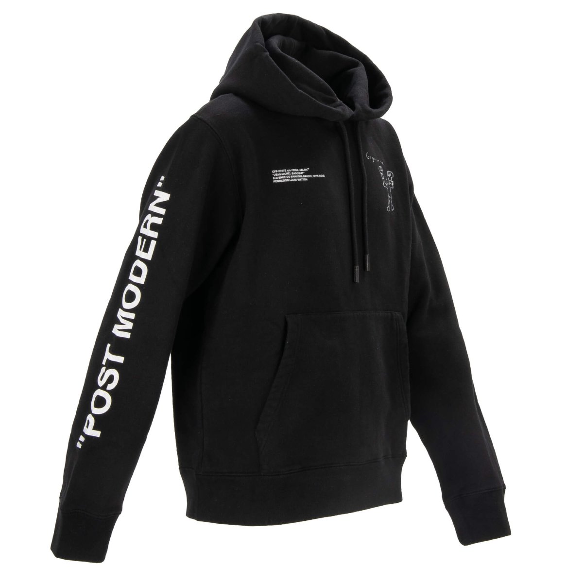 Off White Virgil Abloh Post Modern Hoodie with Basquiat Print Black XL FASHION ROOMS
