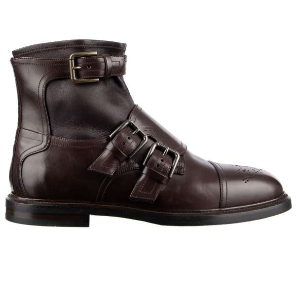 Ankle Boots MARSALA made of leather and nappa leather with buckles by DOLCE & GABBANA