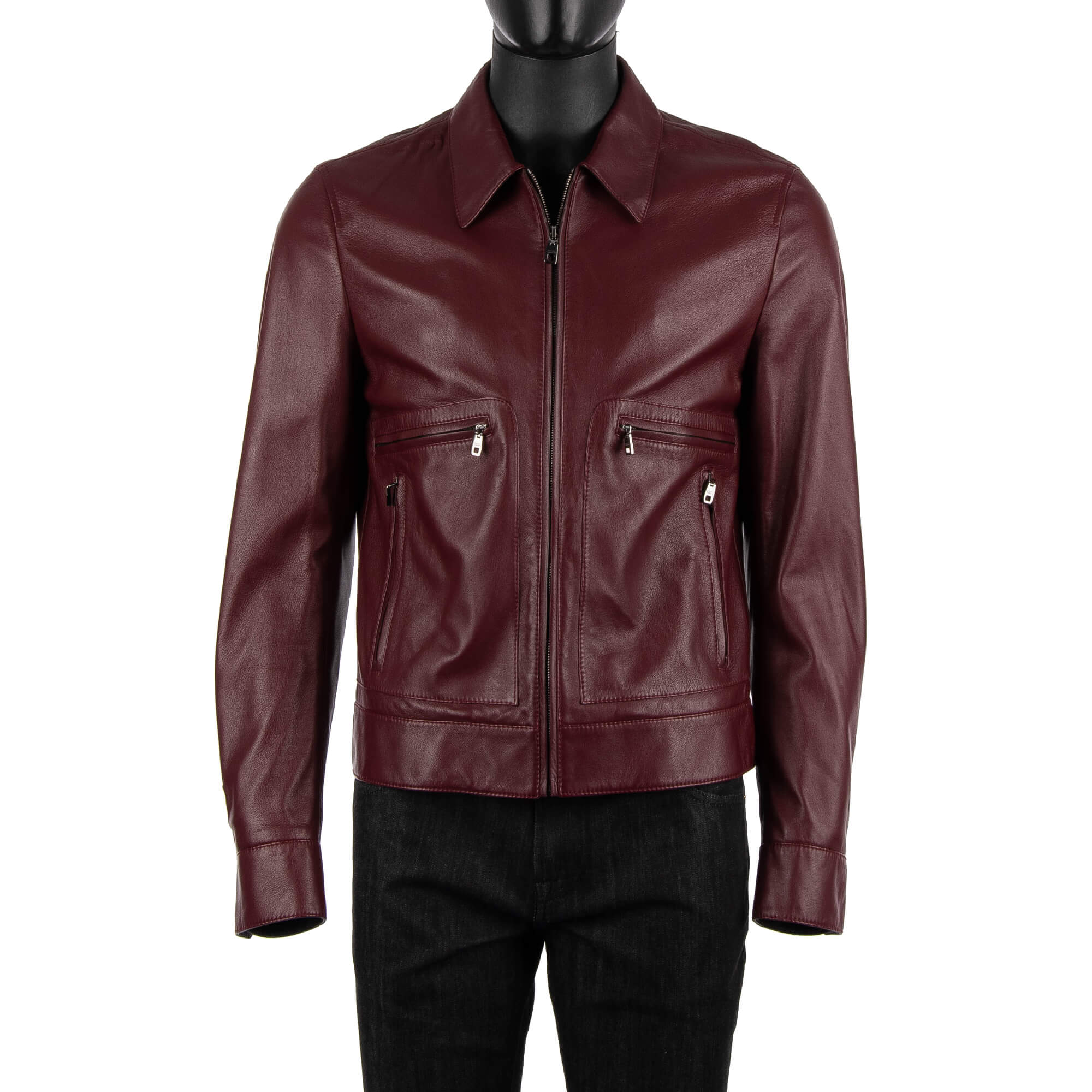 dolce gabbana brown leather jacket