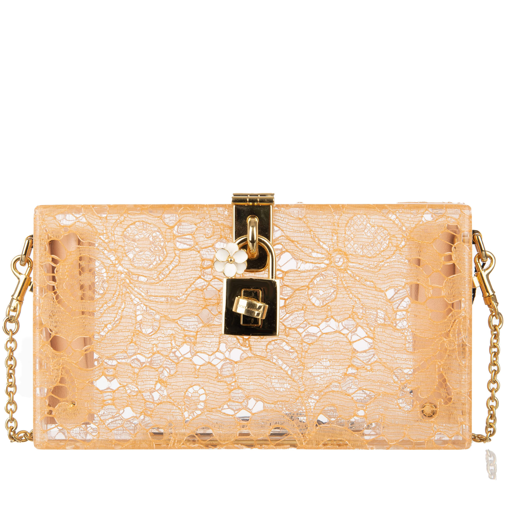 Women's Beige Leather Clutches by Dolce & Gabbana