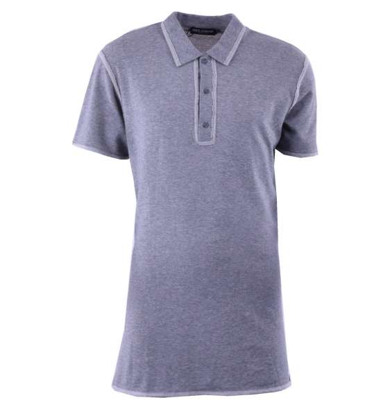 Oversize Cotton Polo Shirt with Logo by DOLCE & GABBANA