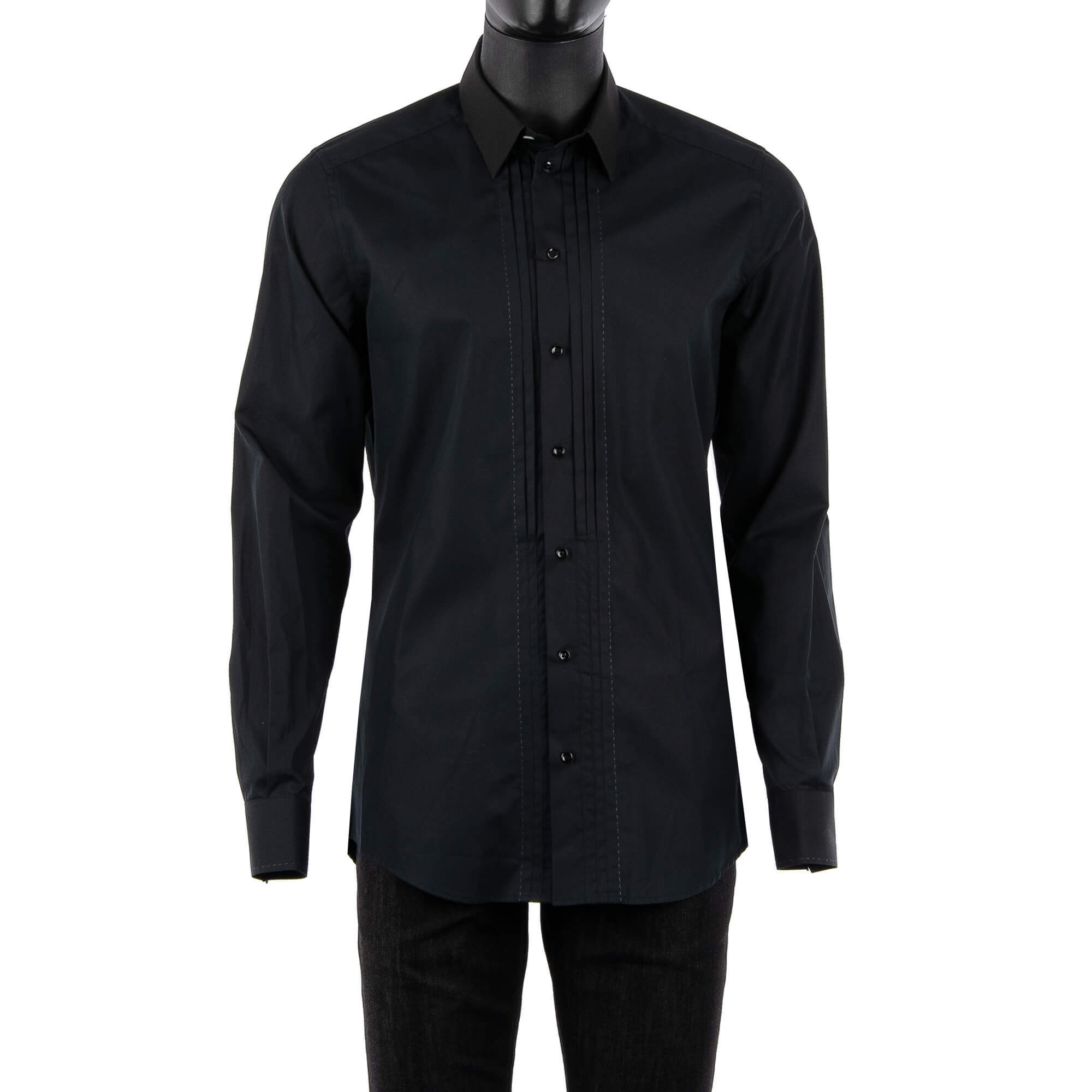 Dolce & Gabbana GOLD Tuxedo Shirt Black 40 M | FASHION ROOMS