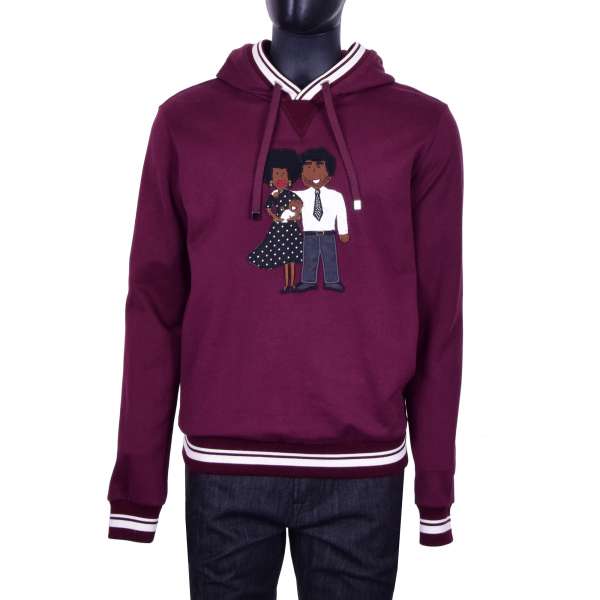 Hoody / Sweatshirt mit Familie Stickerei vorne und besticktem Schriftzug DGFAMILY hinten von DOLCE & GABBANA Black Label