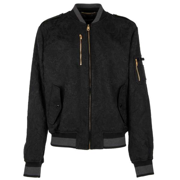 Black bomber jacket with gold best sale zipper
