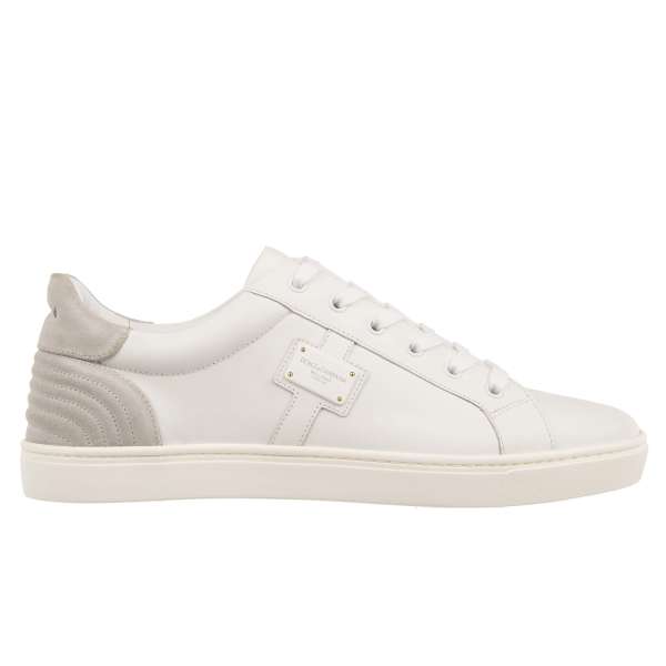 Low-Top Sneaker LONDON mit DG Logo in grau und weiß von DOLCE & GABBANA