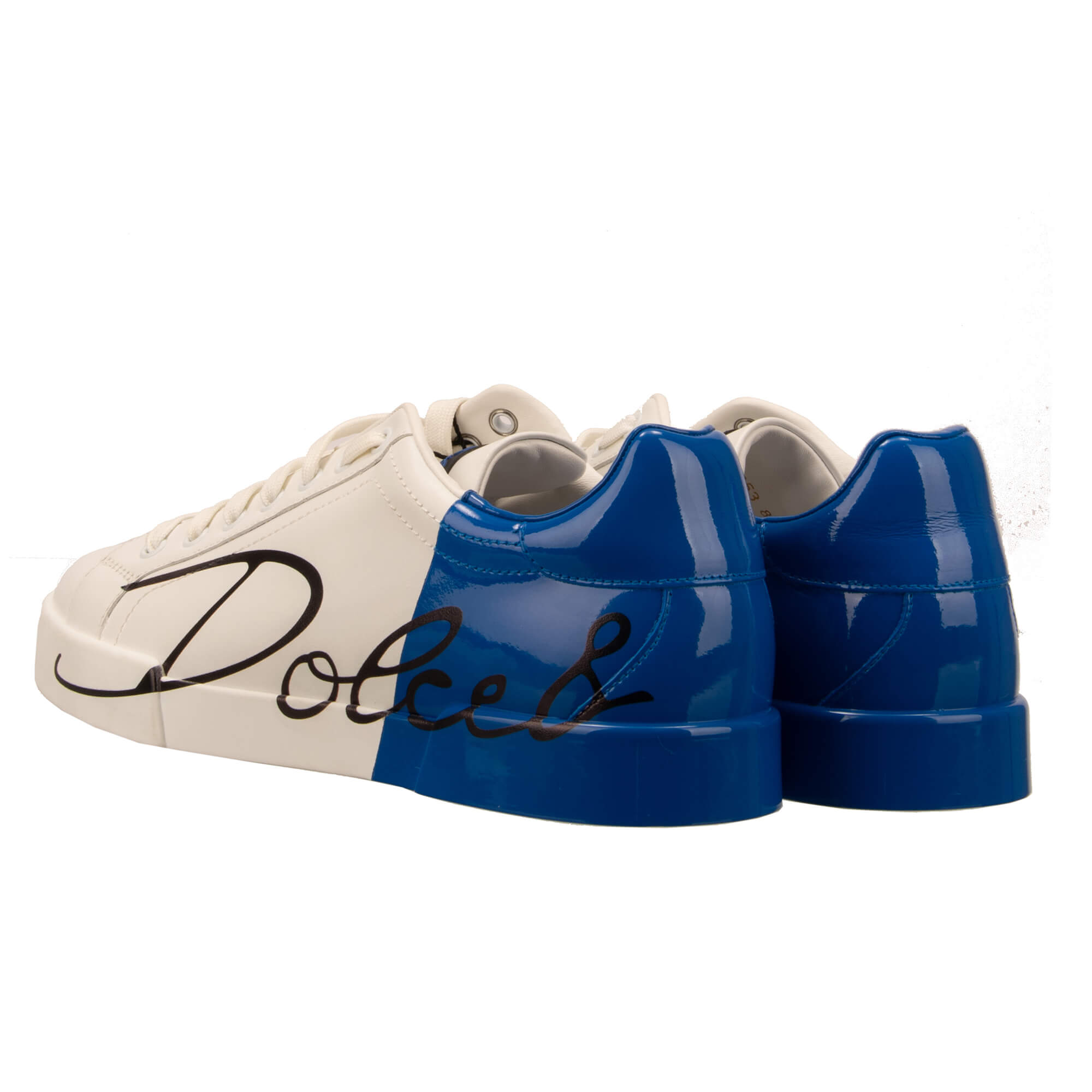 Low Top Leder Sneaker PORTOFINO Light WeiB Blau