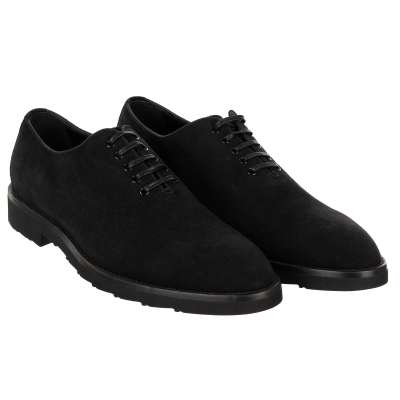 Klassische Wildleder Derby Schuhe SICILIA Schwarz 40 US 7