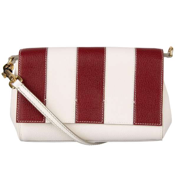 Striped leather shoulder bag / evening bag DOLCE BAG by DOLCE & GABBANA