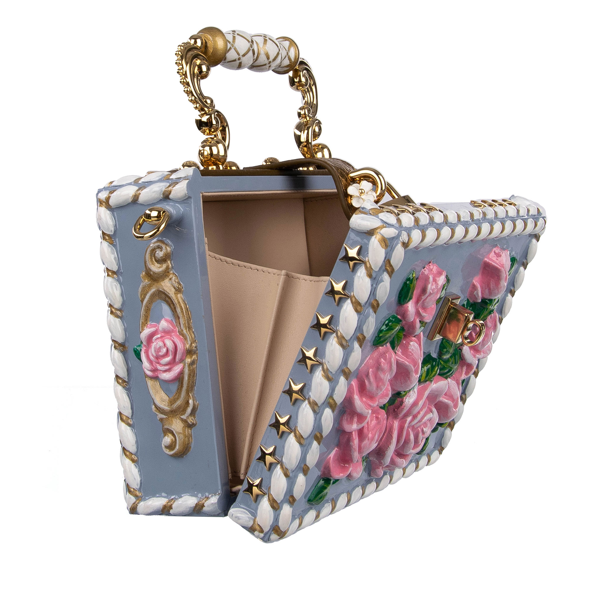Damen Taschen Kosmetiktaschen Dolce & Gabbana Synthetik Clutch Dolce Box aus Acrylglas und Spitze in Weiß 